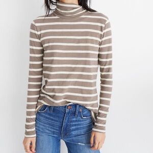 Madewell Whisper Cotton Turtleneck in Kearney Stripe